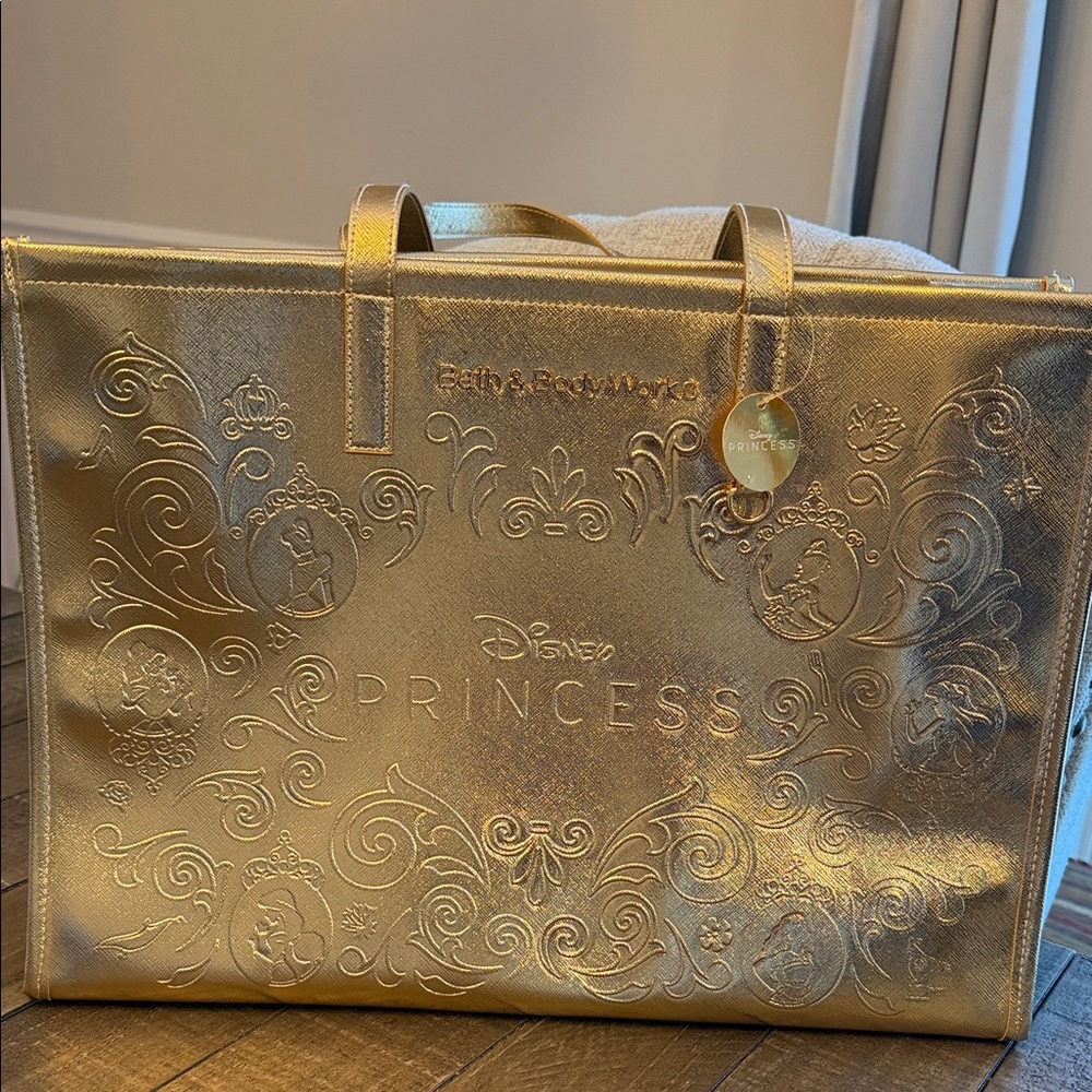 Bath & Body Works Disney Princess Gold Tote Bag Limited Edition NEW 2025